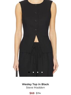 Steve Madden Black Button-Front Vest Chic